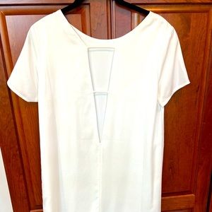 Lulus white shift dress with open back